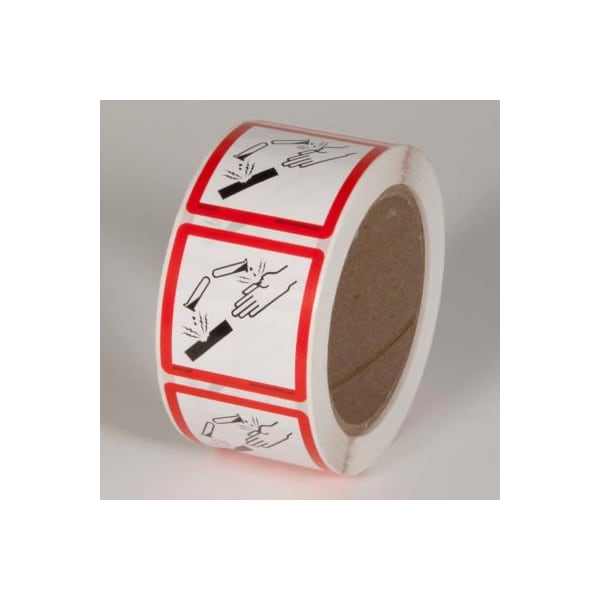 Top Tape And Label INCOM GHS1306 GHS "Corrosion" Pictogram Label, 2" x 2", 500/Roll GHS 1306.00 - main